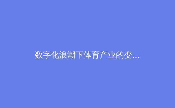 数字化浪潮下体育产业的变革与机遇：从观赛体验到商业生态重塑 - 2